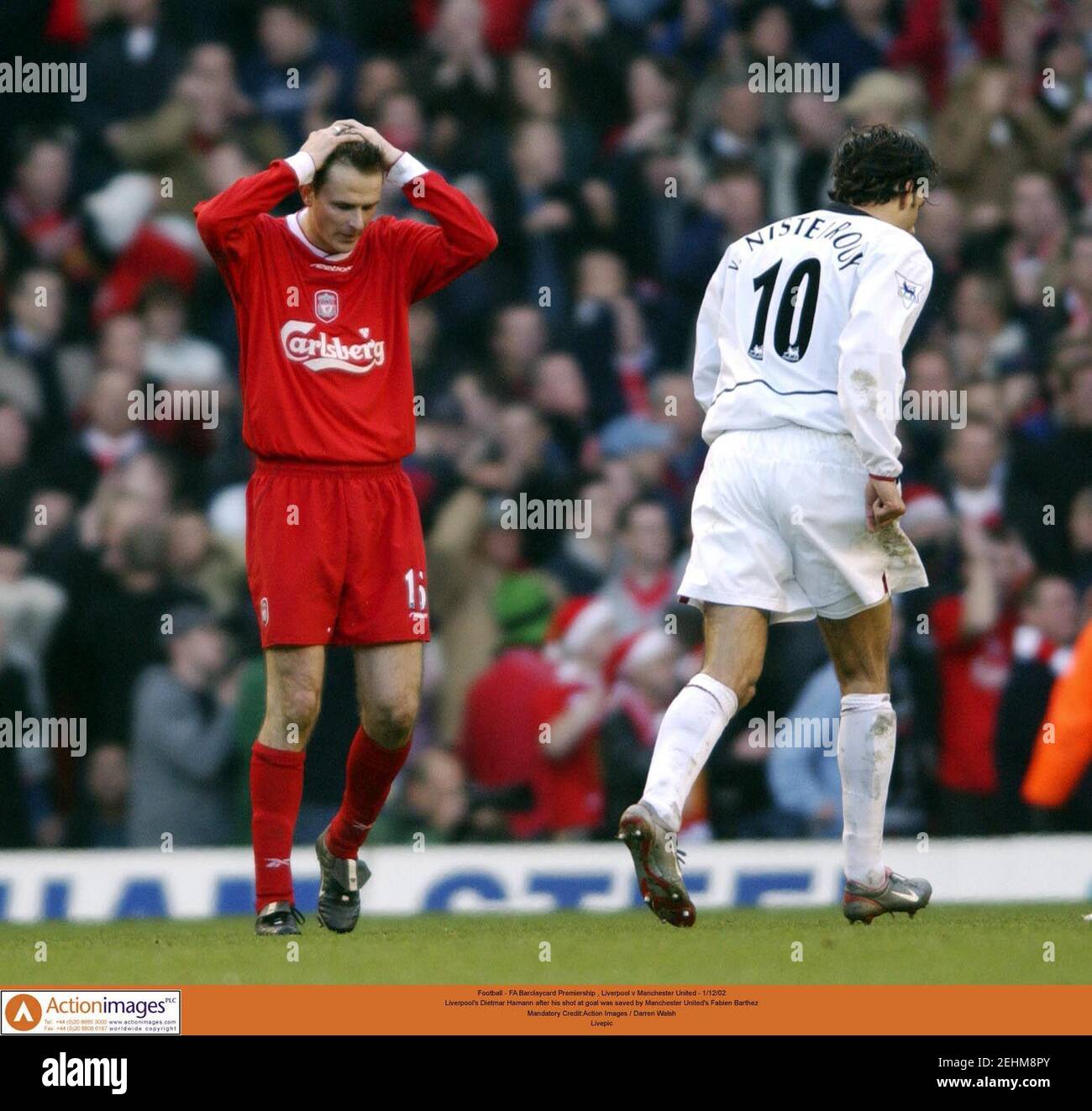 Football Fa Barclaycard Premiership Liverpool V Manchester United 1 12 02 Liverpool S Dietmar Hamann After His