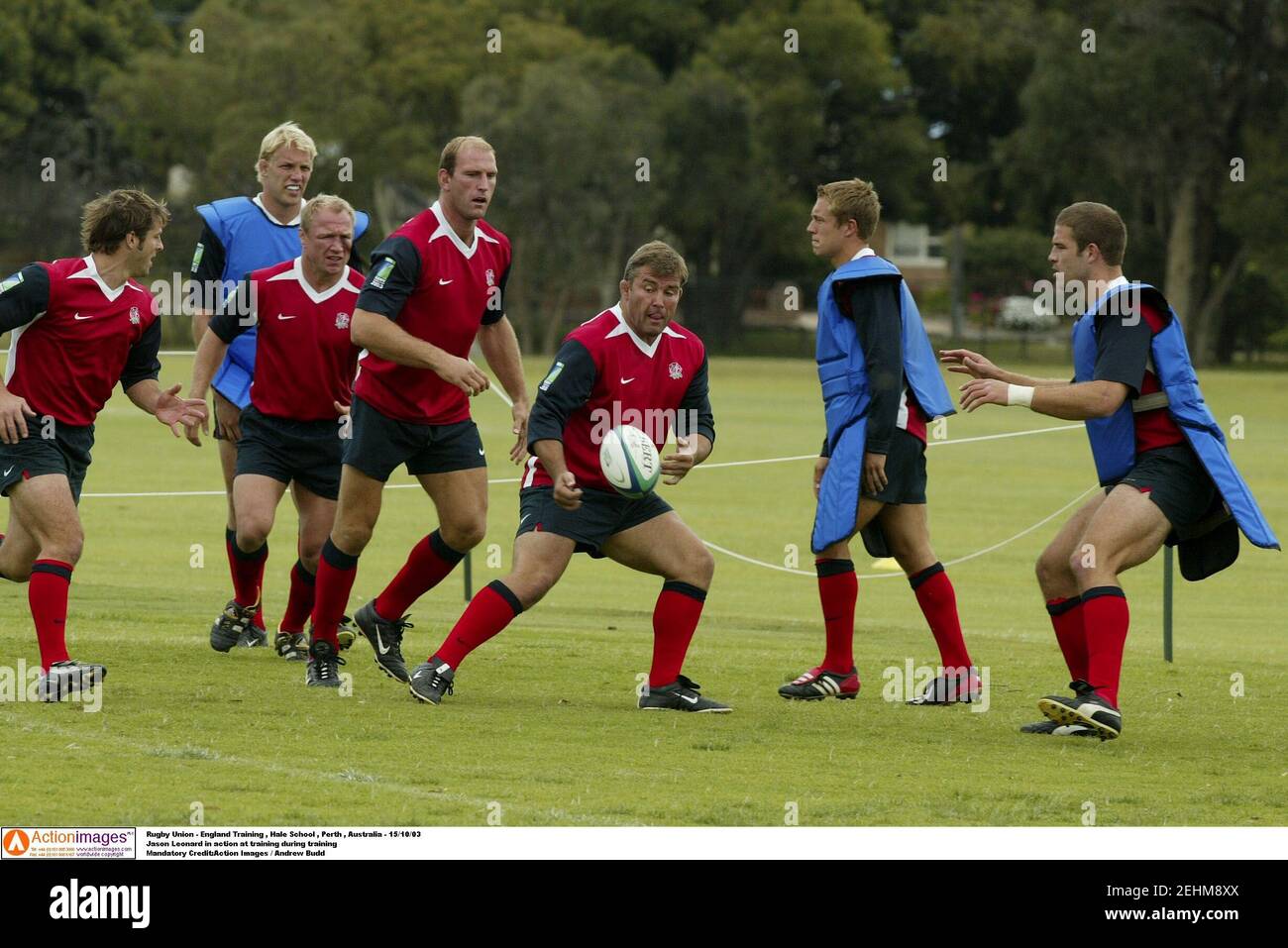 Rugby Union - England Training , Hale School , Perth , Australia - 15/10/03  Jason Leonard in action at training during training  Mandatory Credit:Action Images / Andrew Budd Stock Photo