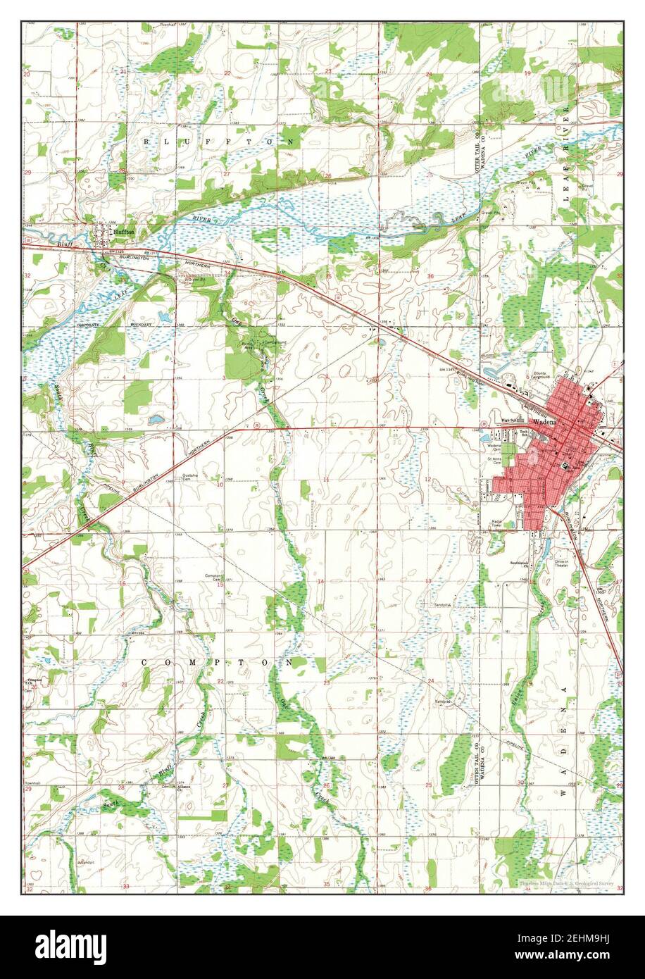 Wadena, Minnesota, map 1969, 124000, United States of America by Timeless Maps, data U.S