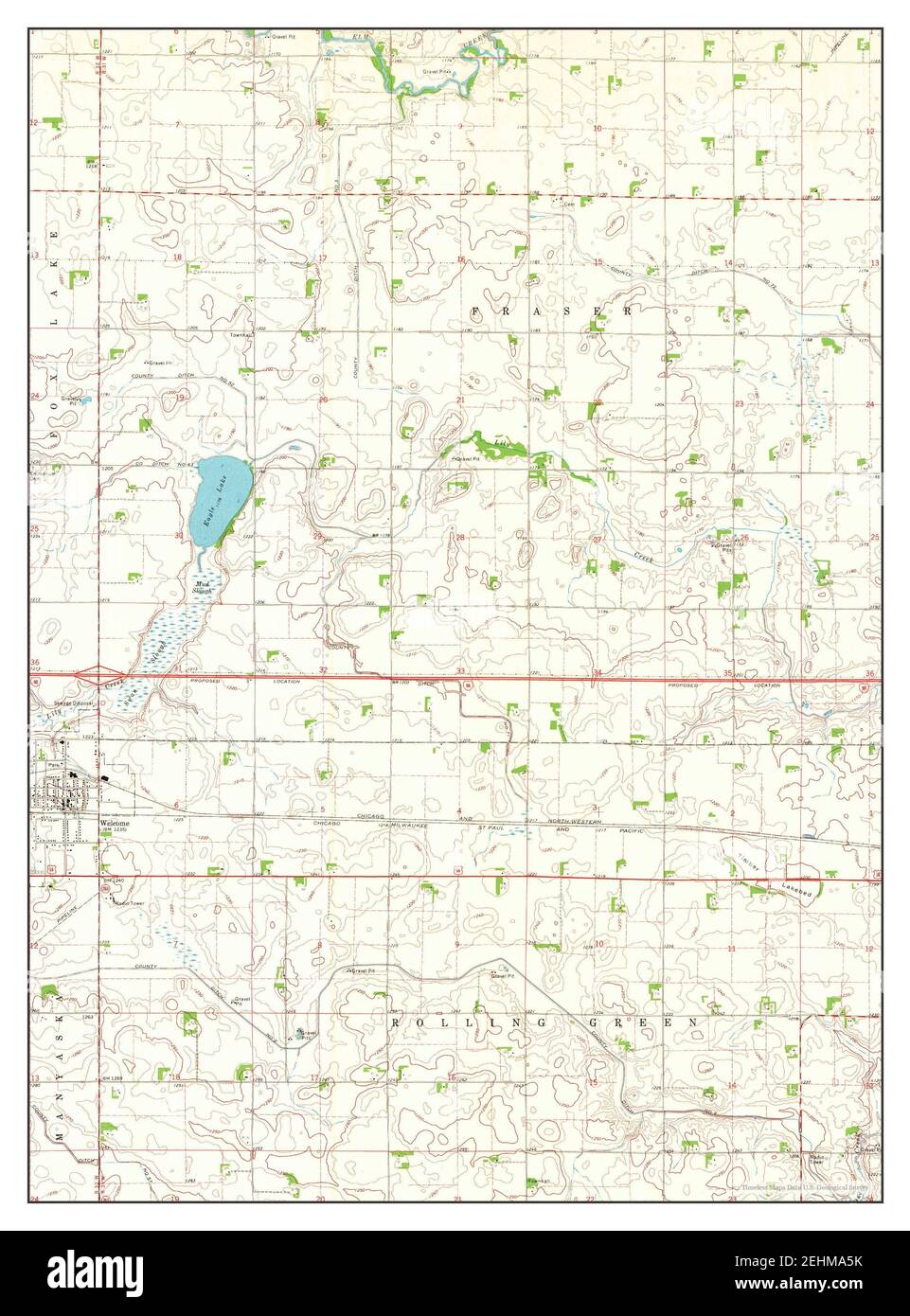 Minnesota, map 1970, 124000, United States of America by