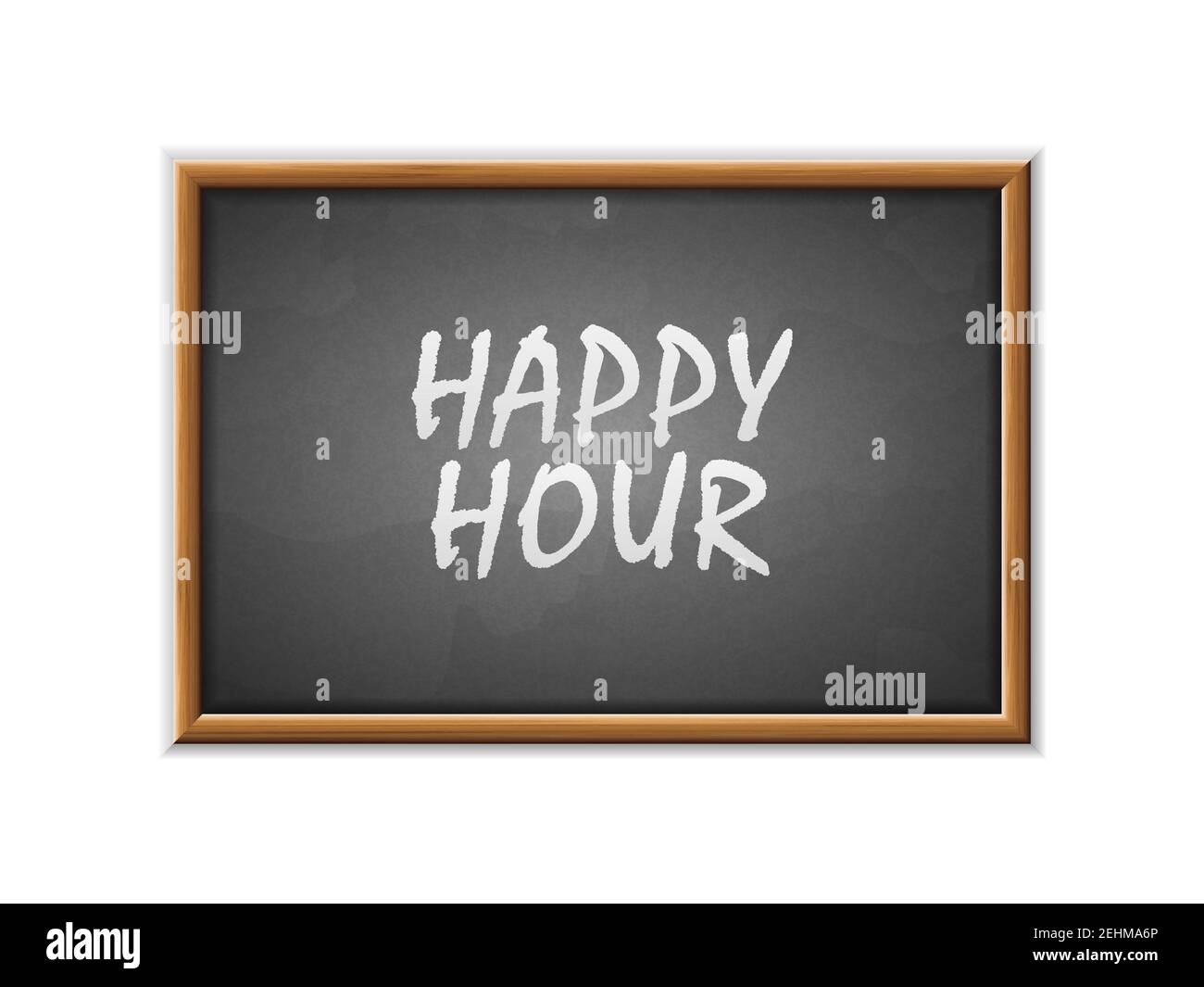 Happy hour written on a blackboard. Vector illustration Stock Photo Alamy