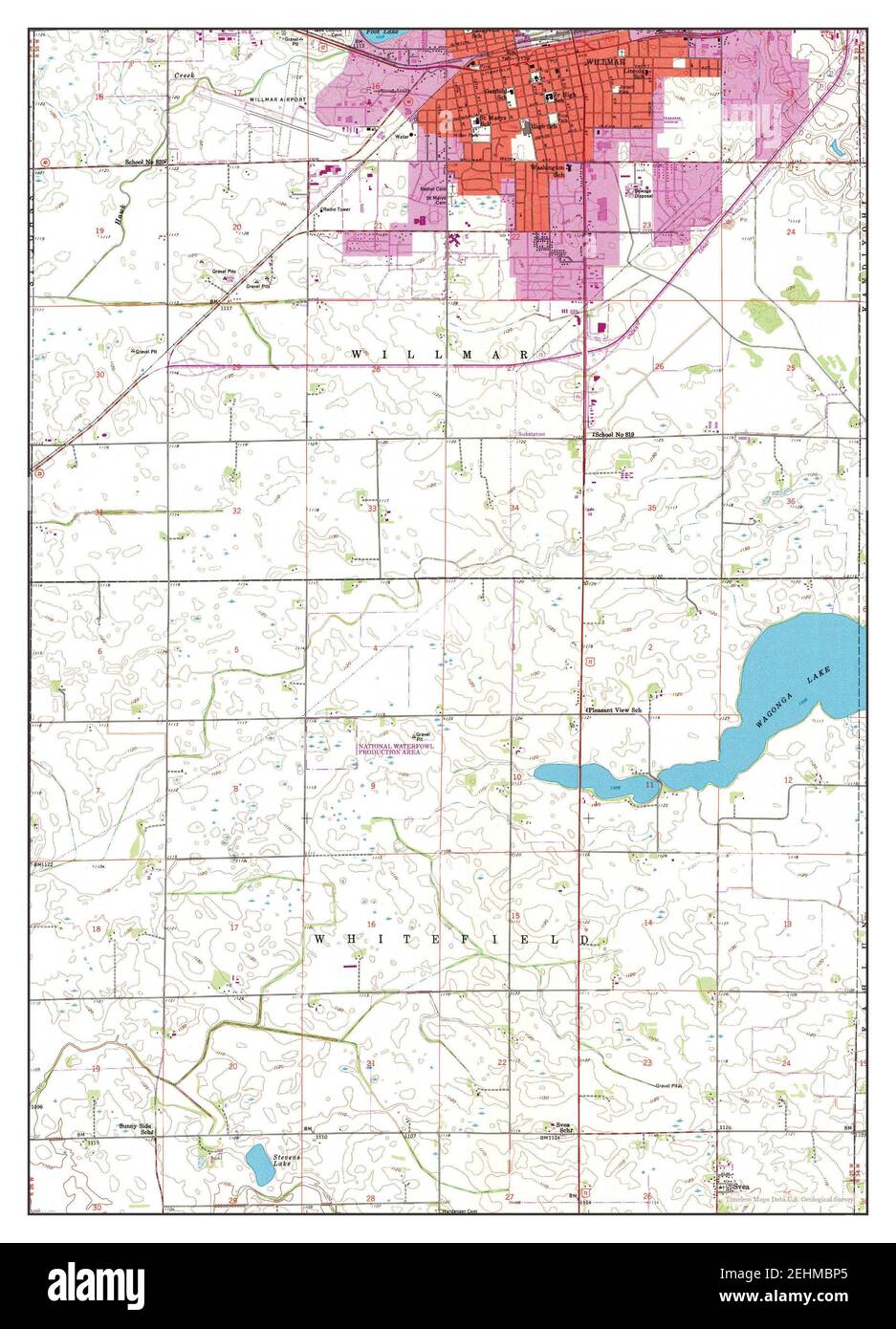 Willmar, Minnesota, map 1958, 124000, United States of America by Timeless Maps, data U.S