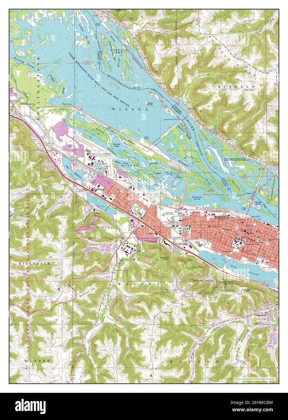 Winona West, Minnesota, map 1972, 124000, United States of America by Timeless Maps, data U.S