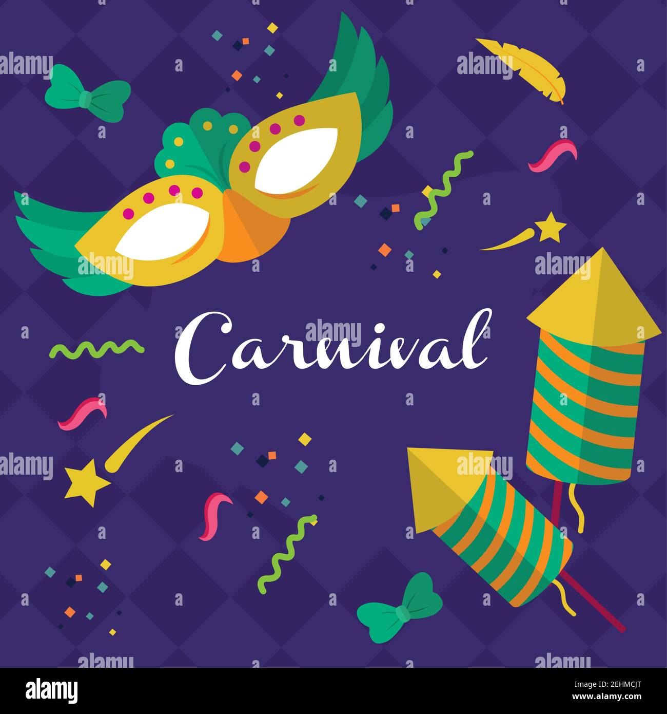 carnival mask with fireworks design, Party decoration celebration and ...