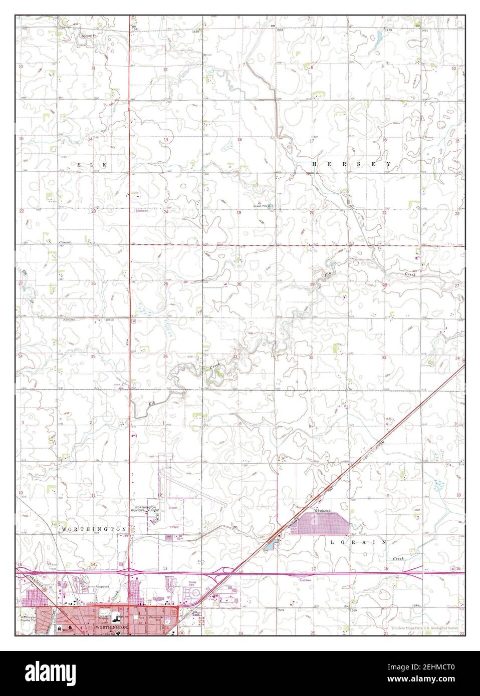 Map of worthington minnesota hires stock photography and images Alamy