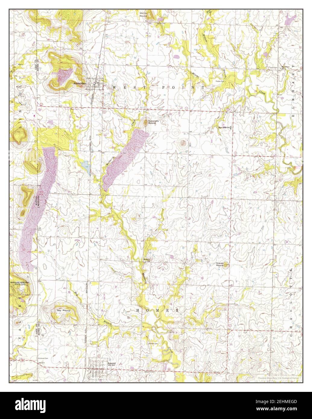 Amoret, Missouri, map 1961, 124000, United States of America by