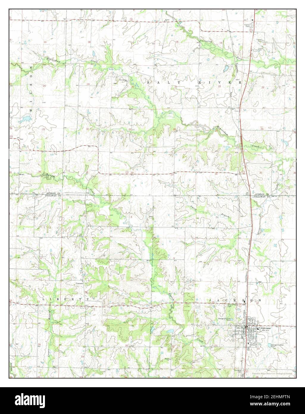 Auxvasse, Missouri, map 1972, 124000, United States of America by Timeless Maps, data U.S