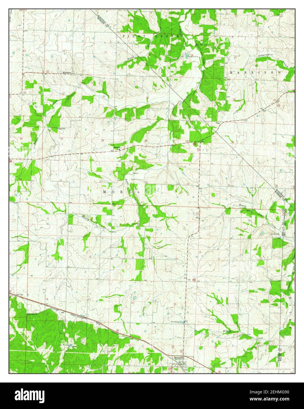 Missouri, map 1960, 124000, United States of America by