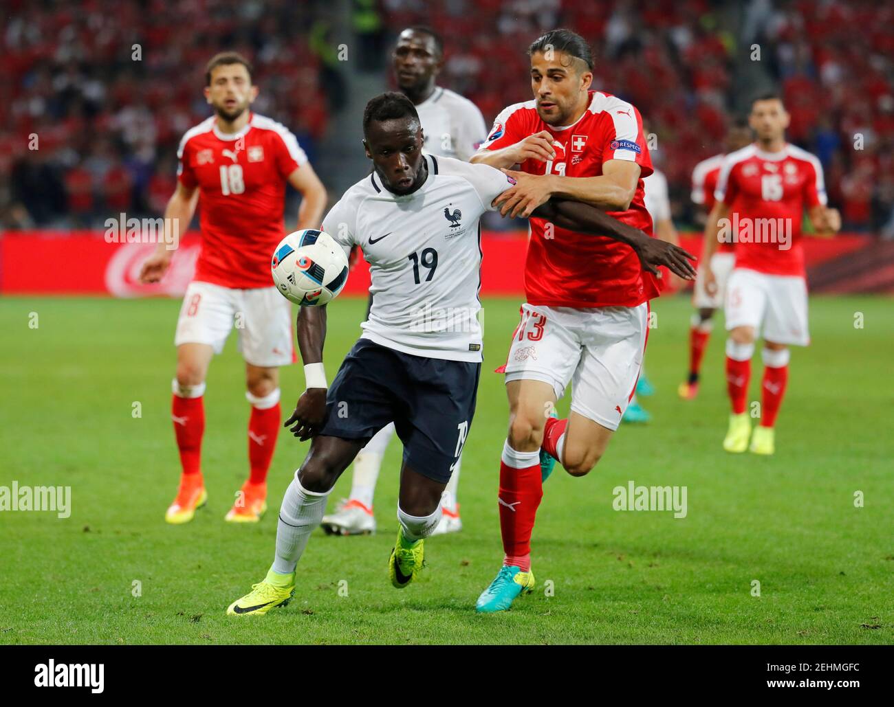 Football Soccer Switzerland V France Euro 16 Group A Stade Pierre Mauroy Lille France 19 6 16 France S Bacary Sagna In Action With Switzerland S Ricardo Rodriguez Reuters Pascal Rossignol Livepic Stock Photo Alamy