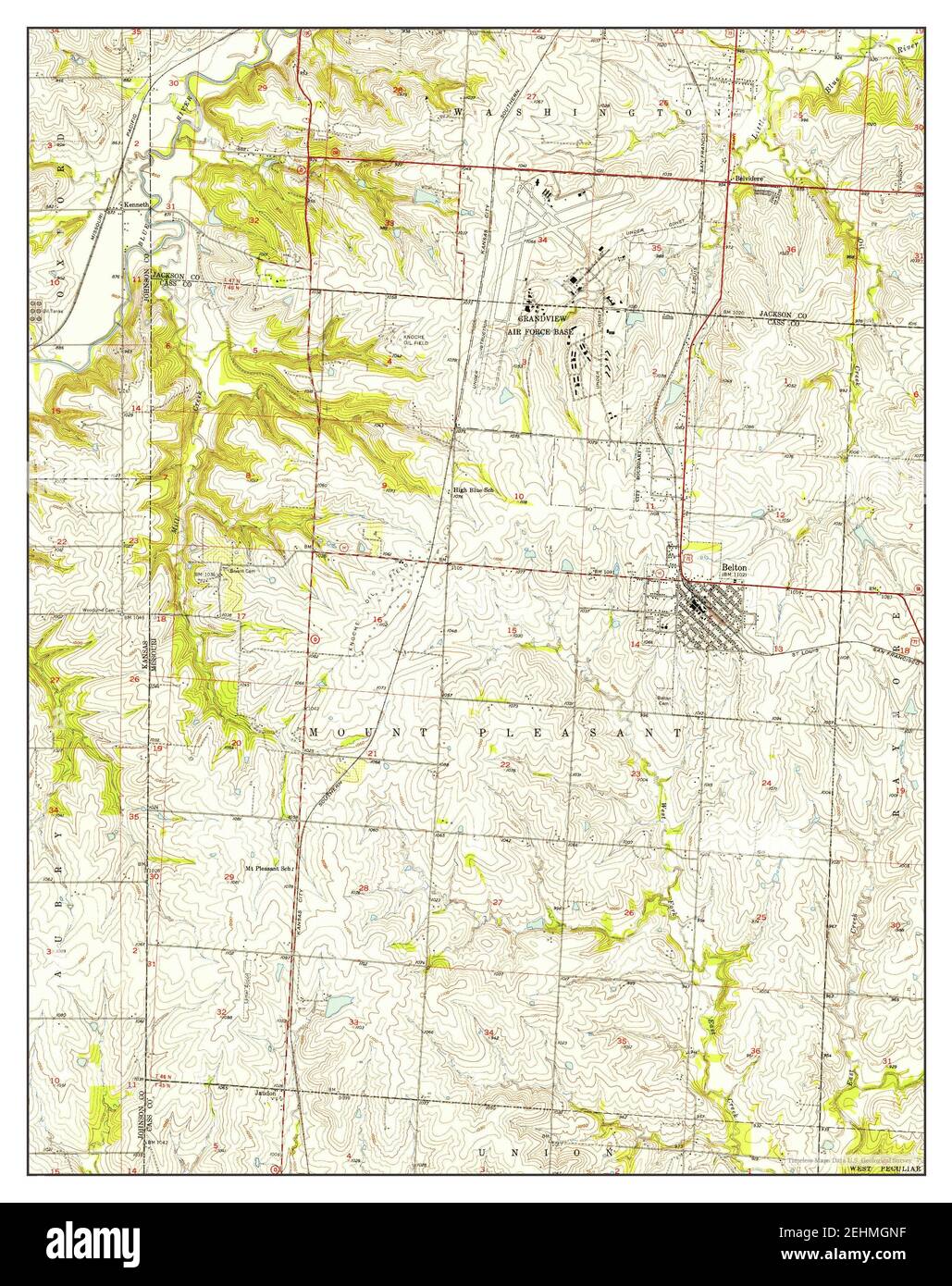Belton, Missouri, map 1953, 124000, United States of America by