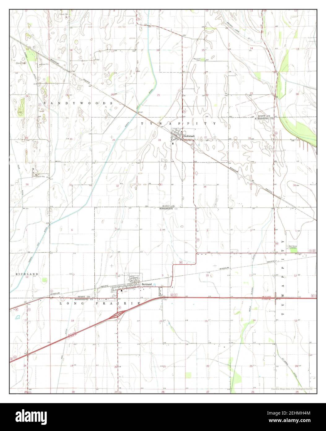 Bertrand, Missouri, map 1969, 124000, United States of America by