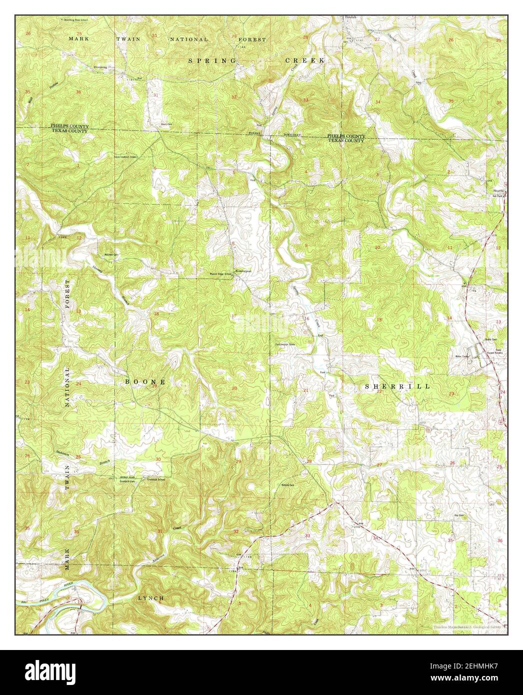 Beulah, Missouri, map 1954, 124000, United States of America by