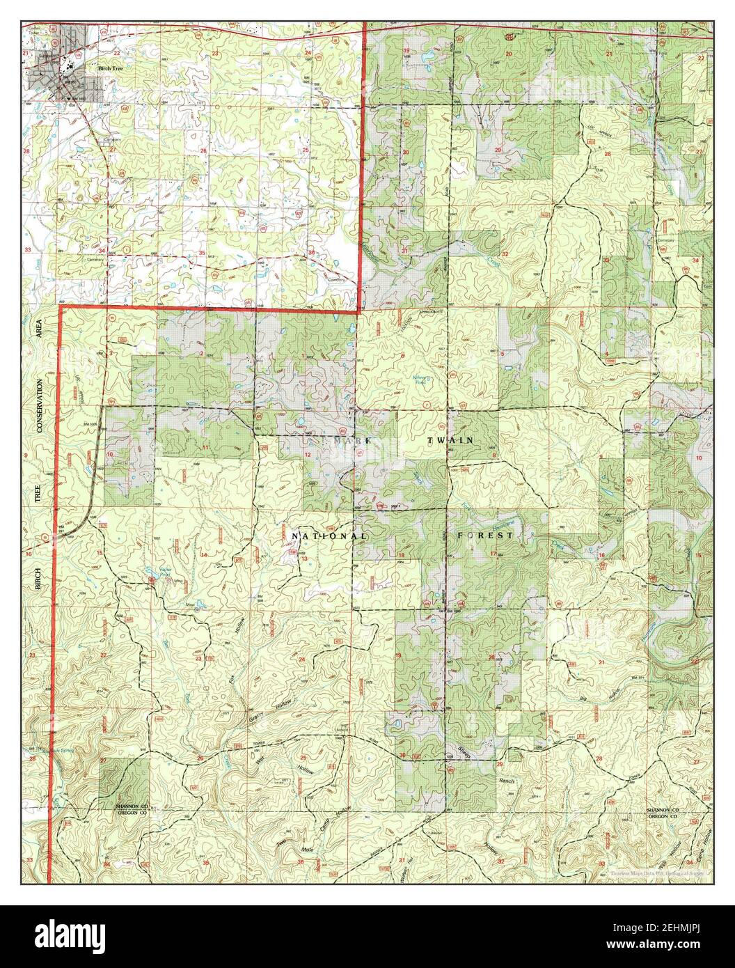 Birch Tree, Missouri, map 1997, 124000, United States of America by