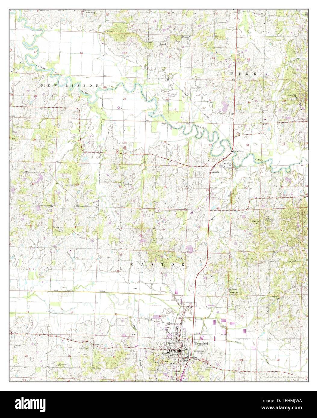 Bloomfield, Missouri, map 1963, 124000, United States of America by