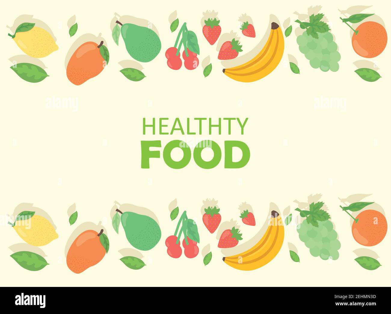 Healthy food fruits symbol group design, organic eco bio and fresh ...