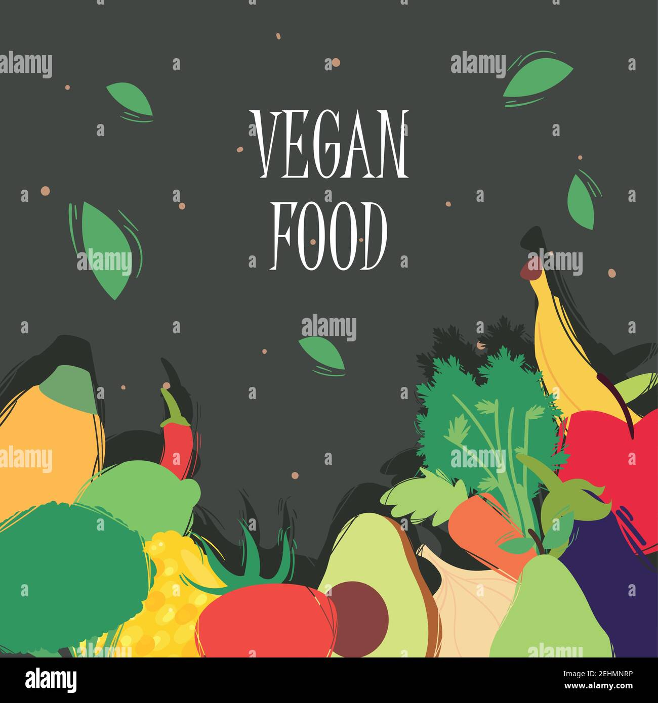 vegan food icon set design, healthy organic eco bio and fresh theme ...
