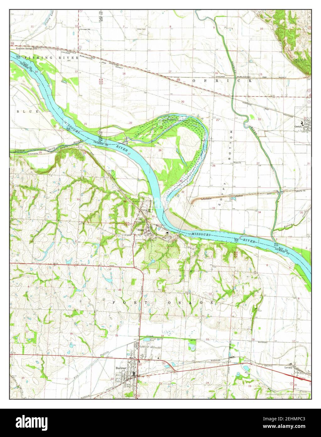 Buckner, Missouri, map 1965, 124000, United States of America by