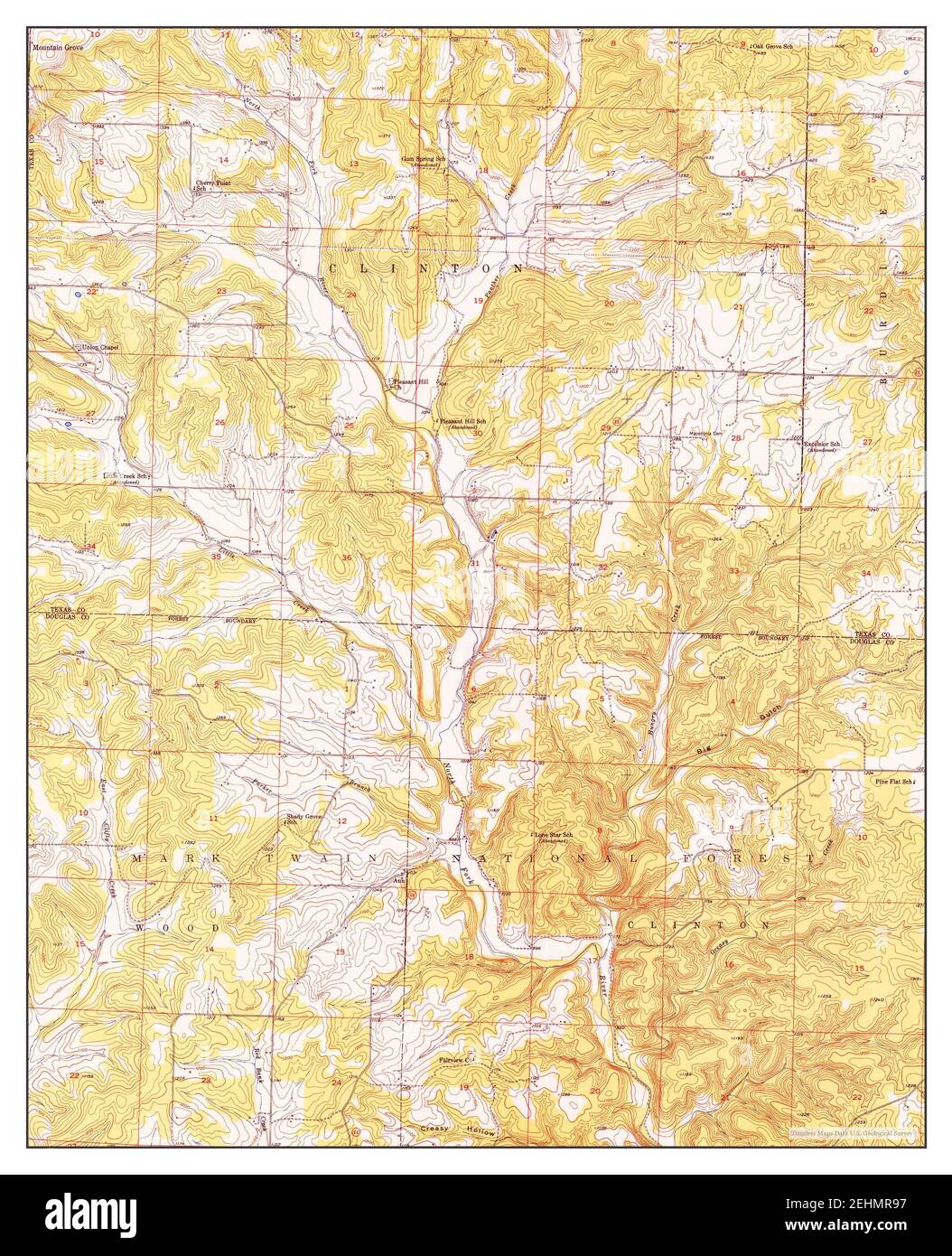 Cabool SW, Missouri, map 1950, 124000, United States of America by