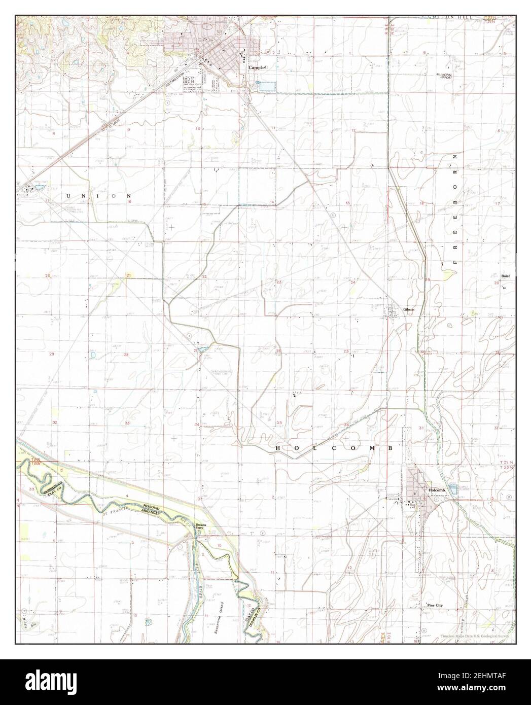 Campbell, Missouri, map 1984, 1:24000, United States of America by Timeless Maps, data U.S. Geological Survey Stock Photo
