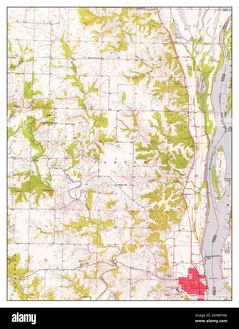 Canton, Missouri, map 1950, 124000, United States of America by Timeless Maps, data U.S