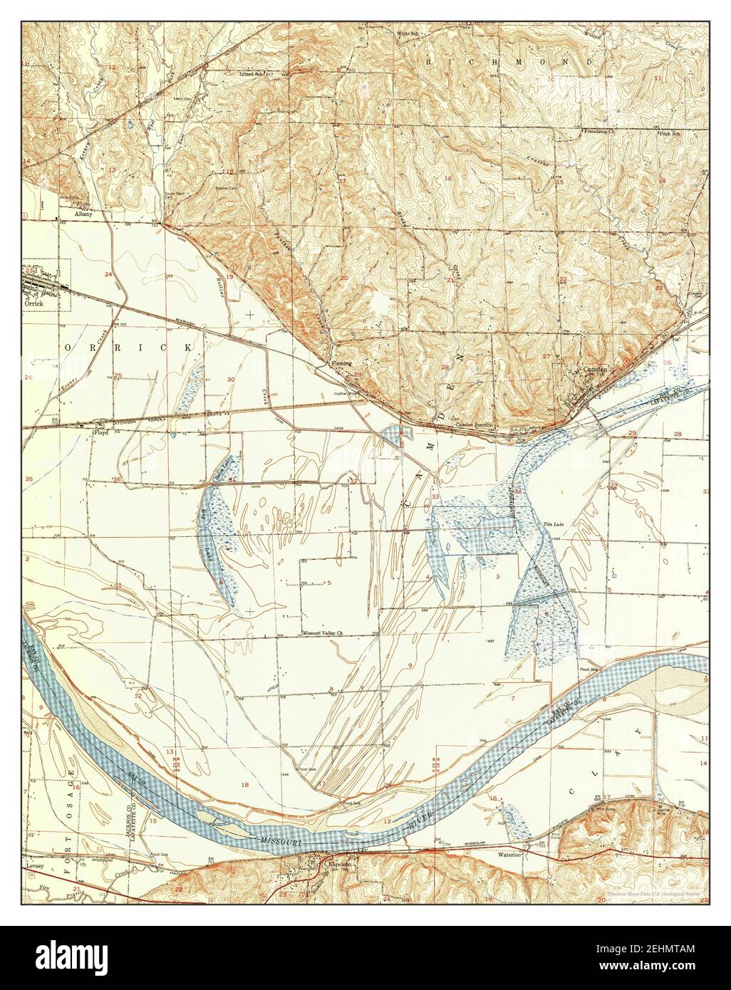 Camden, Missouri, map 1951, 124000, United States of America by