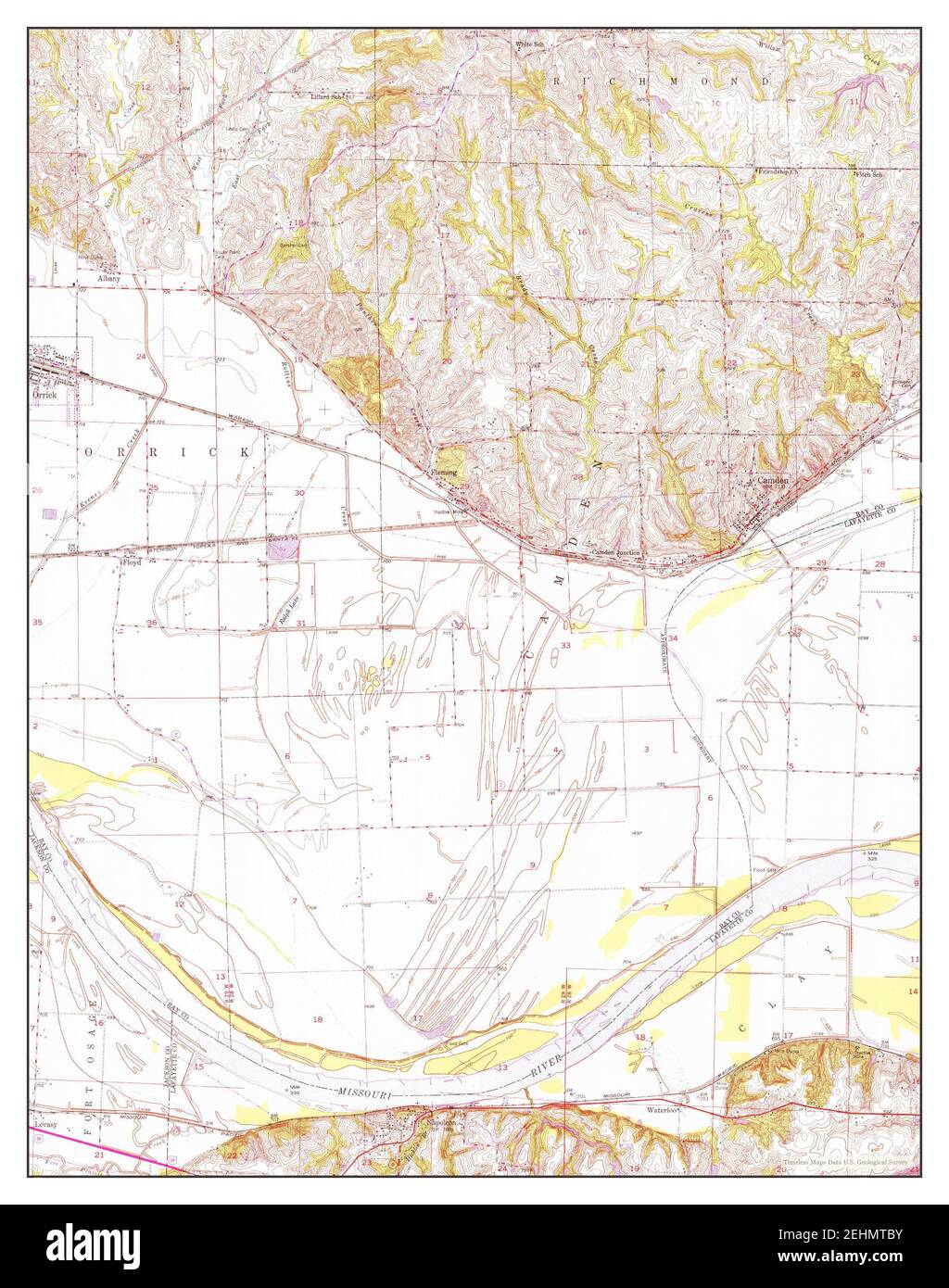 Camden, Missouri, map 1950, 124000, United States of America by