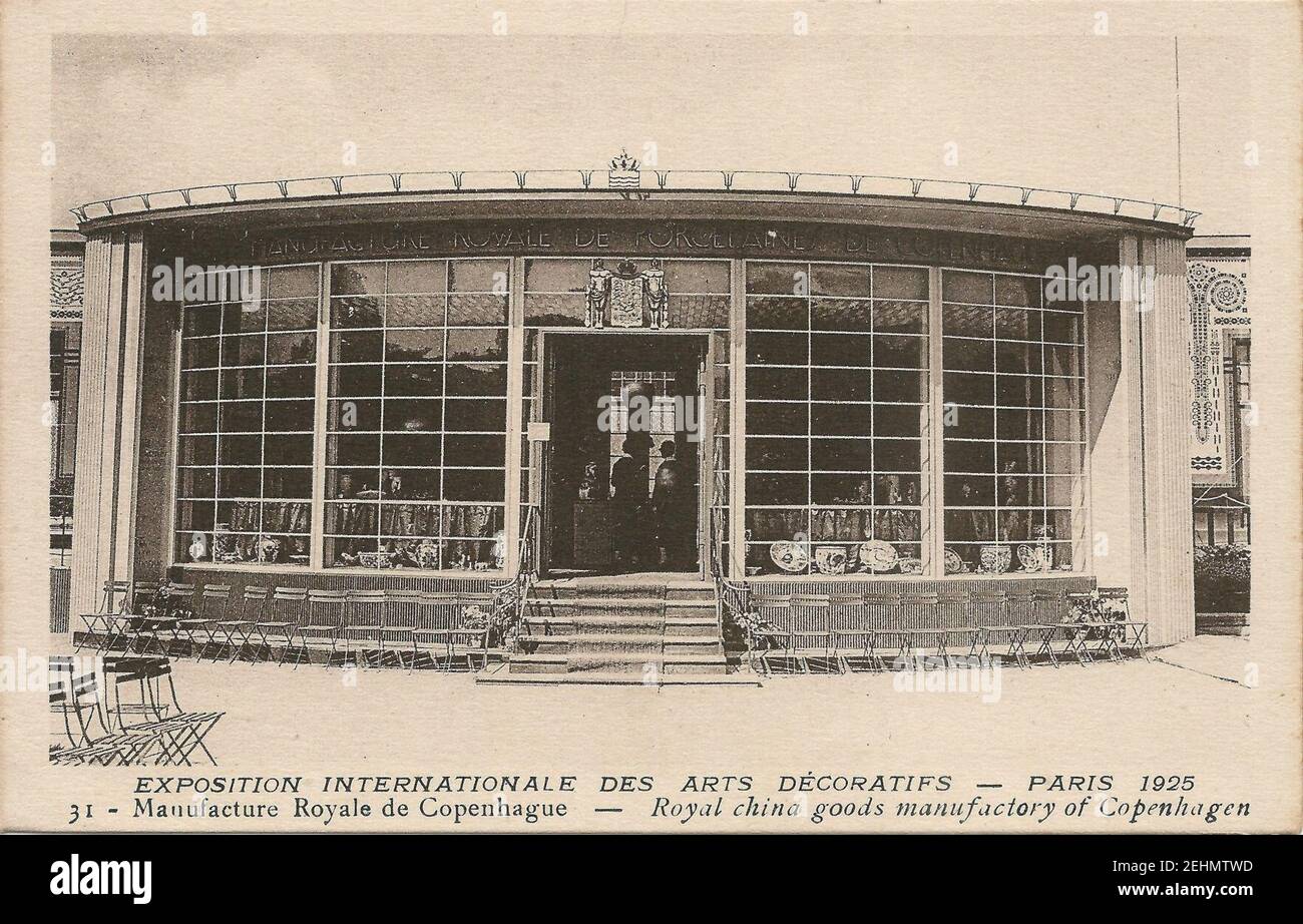 Paris-FR-75-Expo 1925 Arts décoratifs-pavillon de la Manufacture royale de Copenhague. Stock Photo