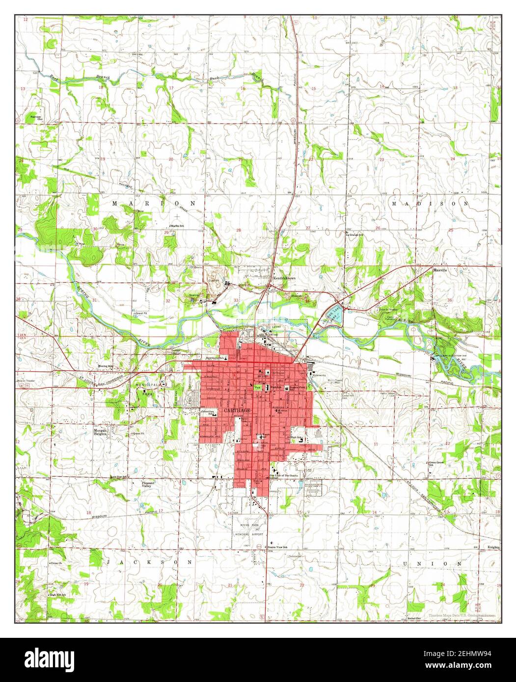 Carthage, Missouri, map 1963, 124000, United States of America by