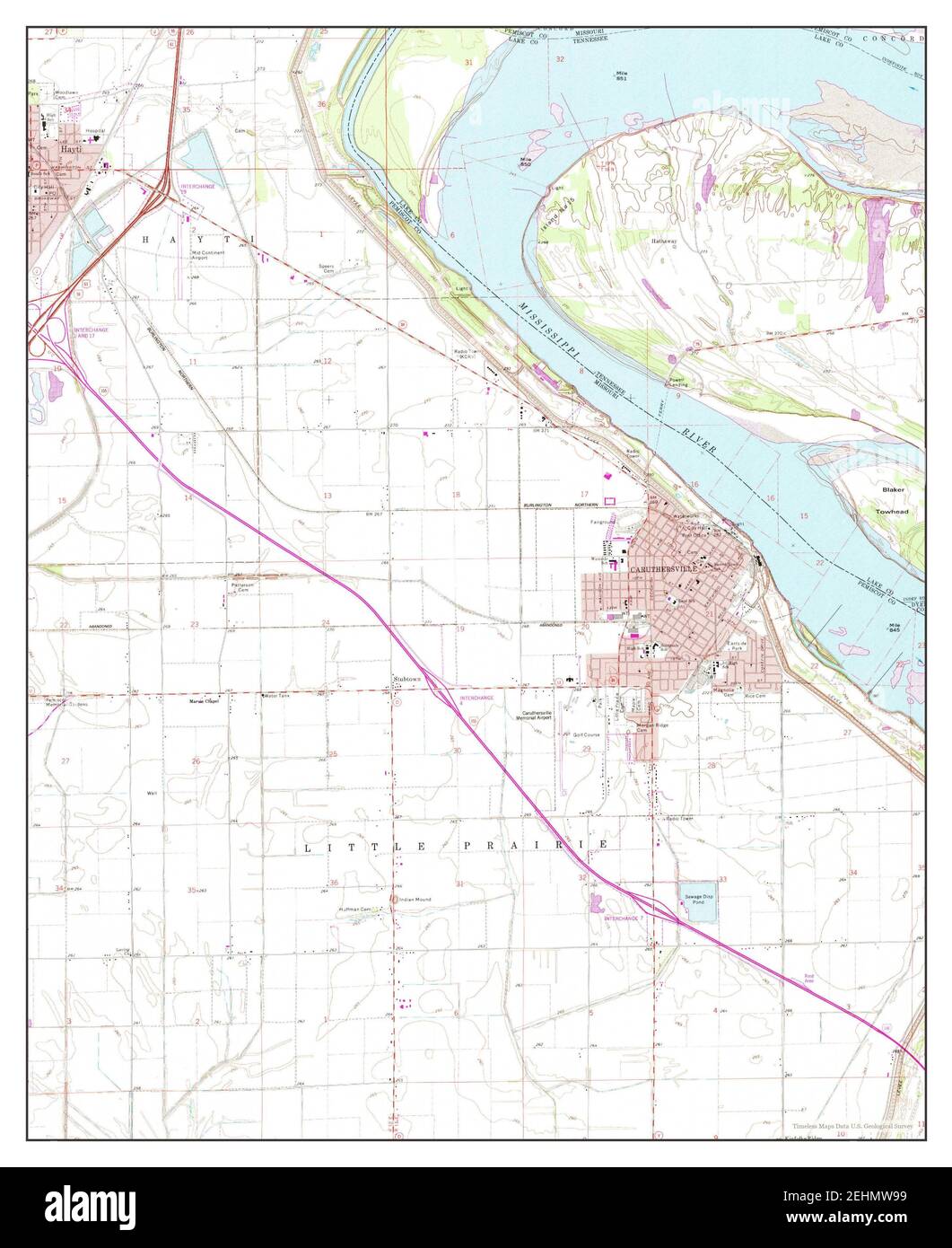 Caruthersville, Missouri, map 1971, 124000, United States of America
