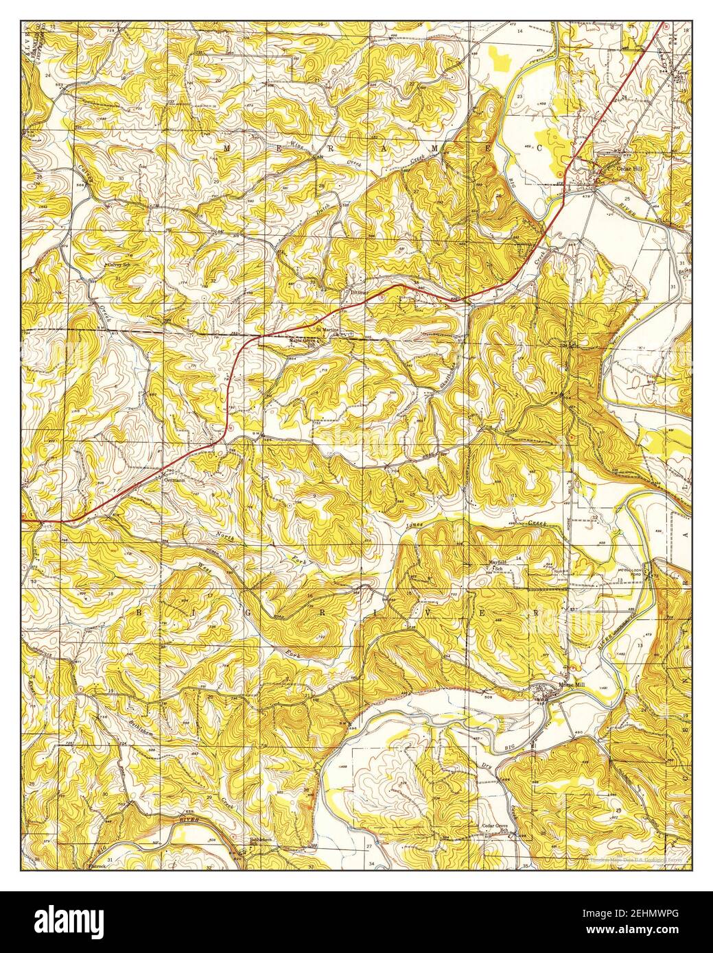 Cedar Hill, Missouri, map 1938, 124000, United States of America by