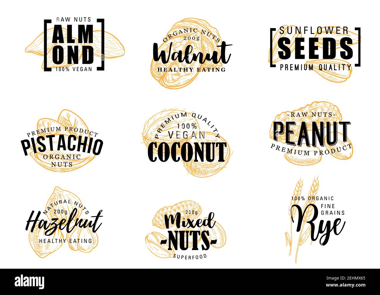 Mixed nuts in shell Stock Vector Images - Alamy