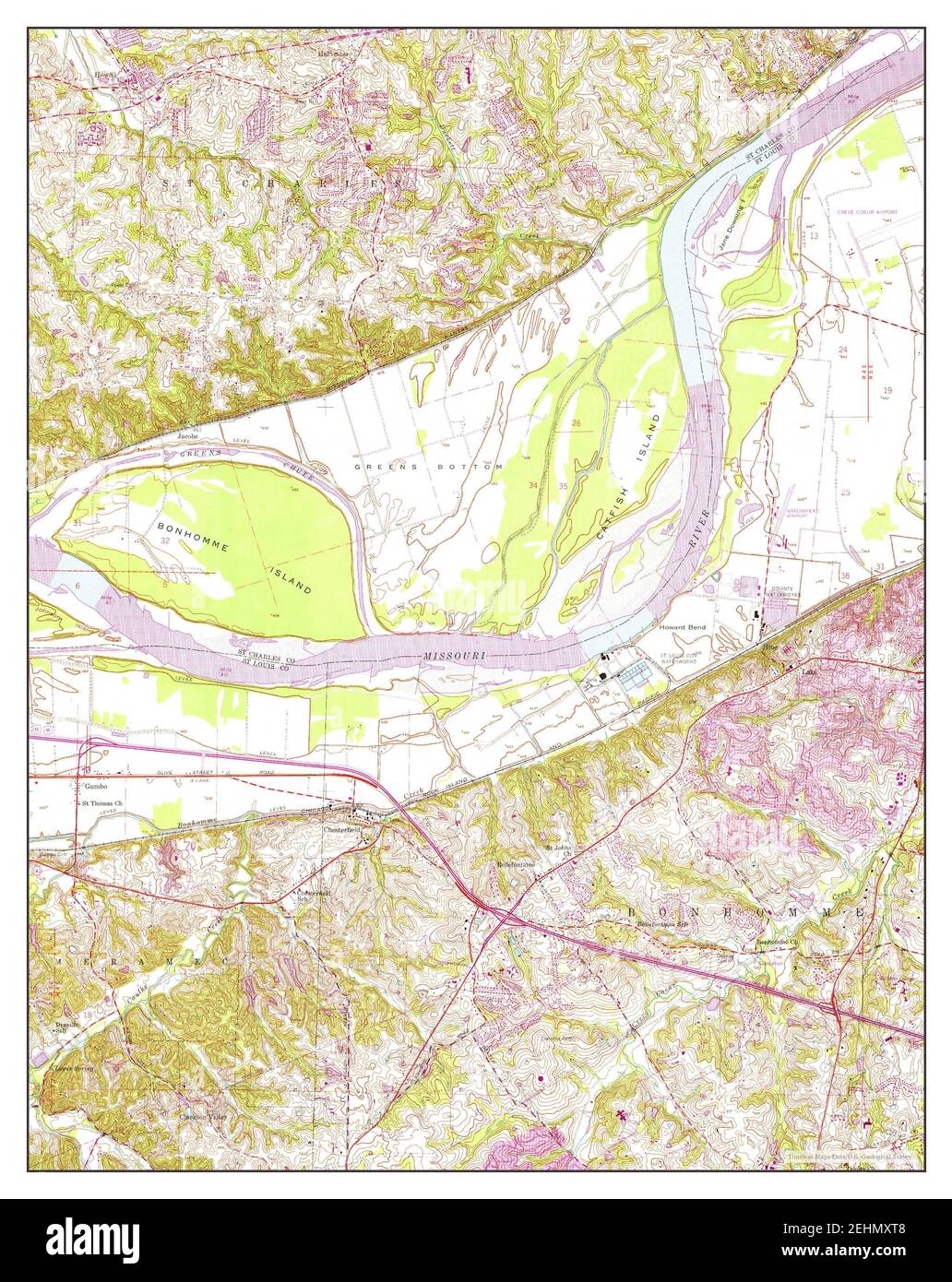 Chesterfield, Missouri, map 1954, 124000, United States of America by