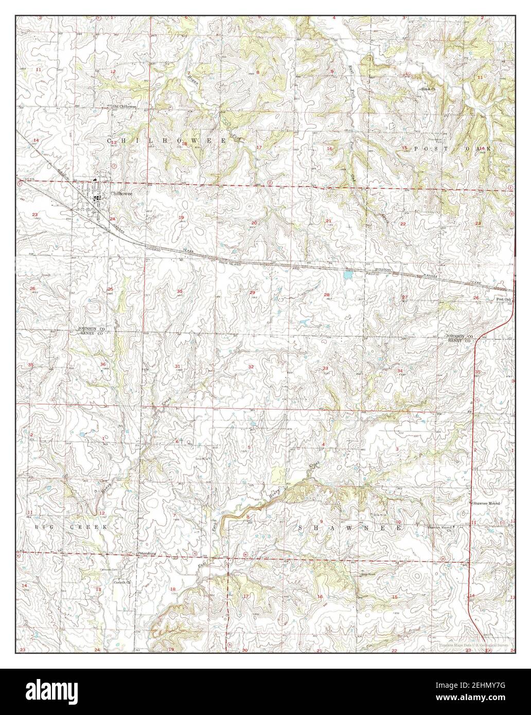 Chilhowee, Missouri, map 1955, 124000, United States of America by
