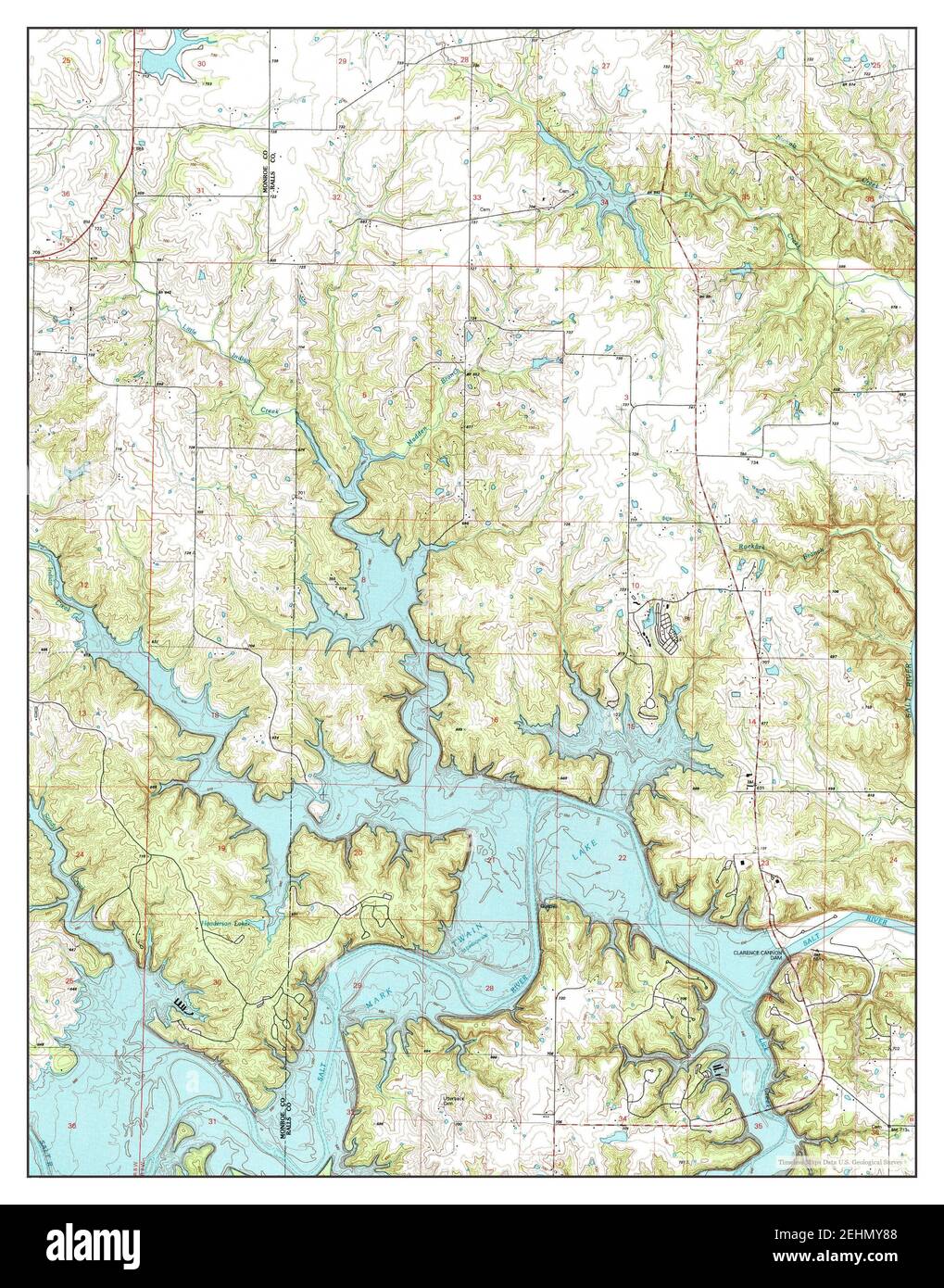 Clarence Cannon Dam, Missouri, map 1990, 124000, United States of