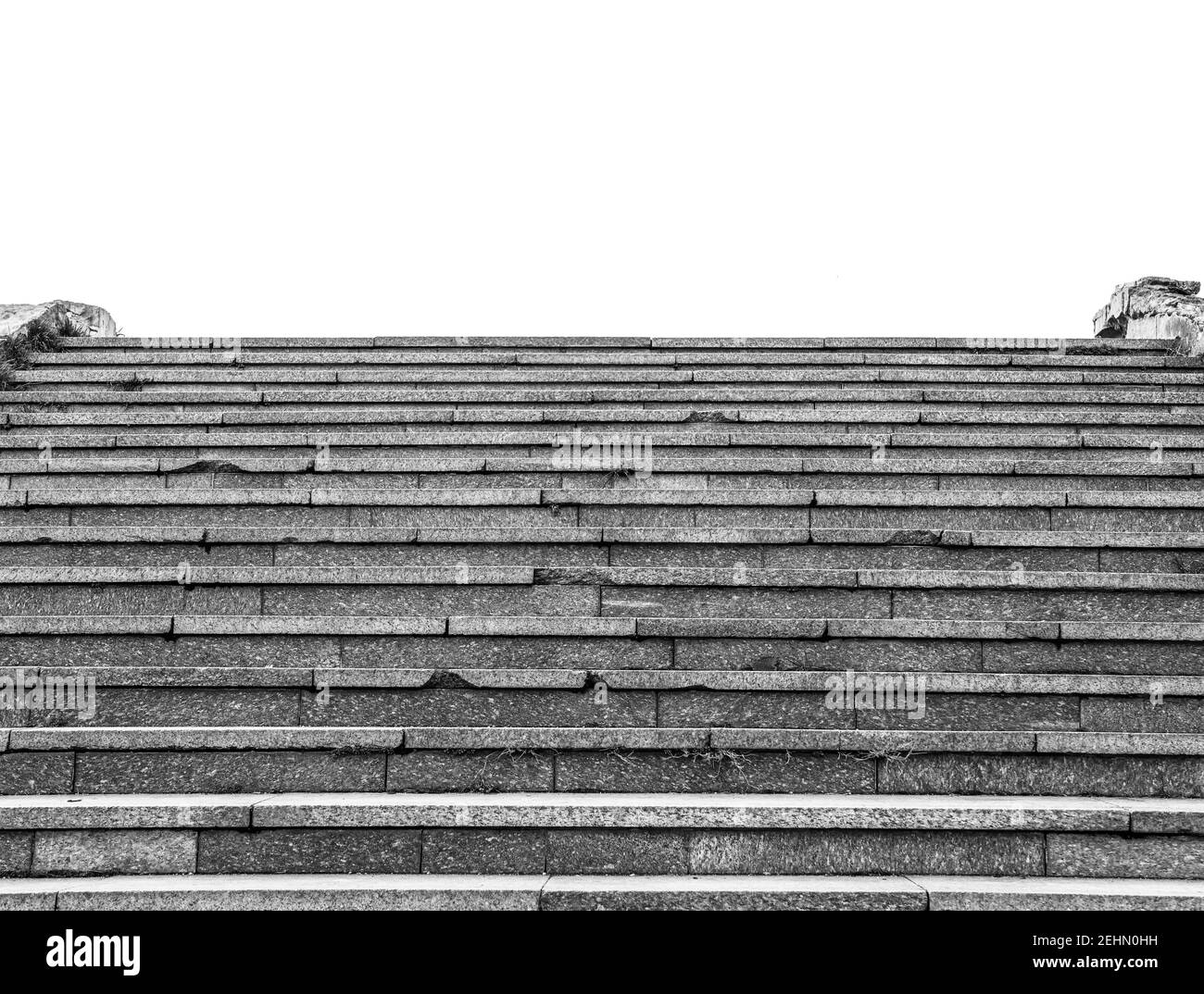 Abstract black and white picture with outdoor steps or stairs Stock