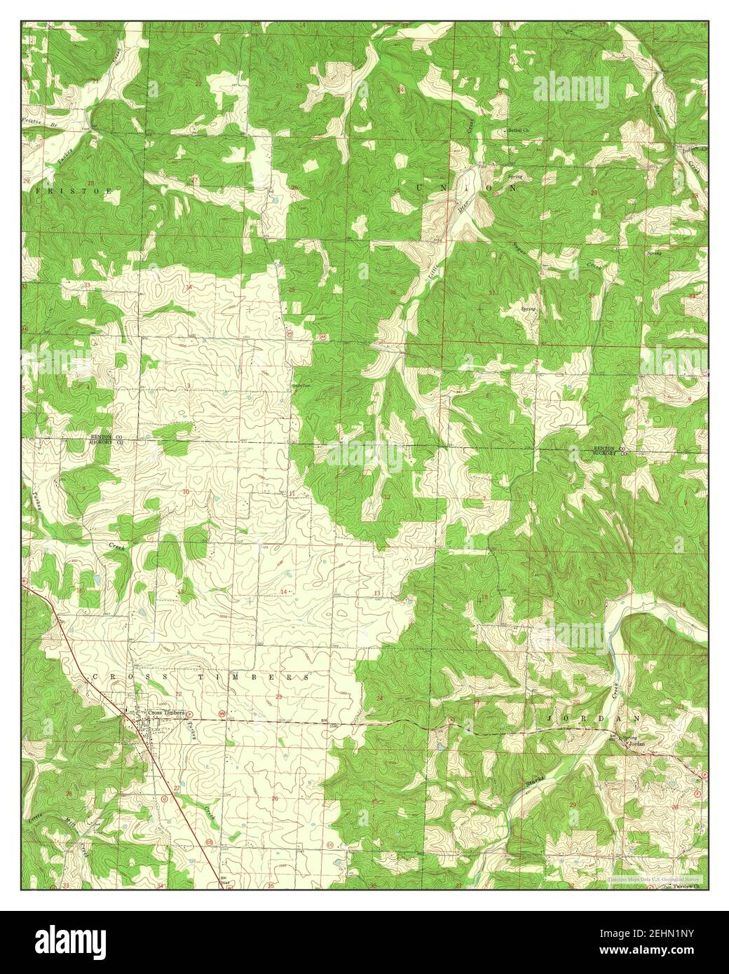Cross Timbers, Missouri, map 1960, 124000, United States of America by