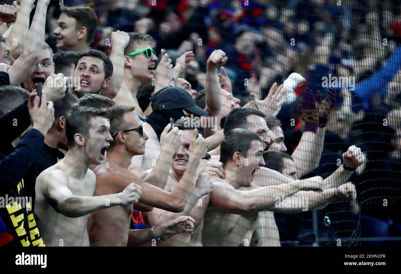 Soccer Football - Champions League - Group Stage - Group G - CSKA Moscow v Real Madrid - VEB Arena, Moscow, Russia - October 2, 2018  CSKA Moscow fans during the match   REUTERS/Sergei Karpukhin Stock Photo