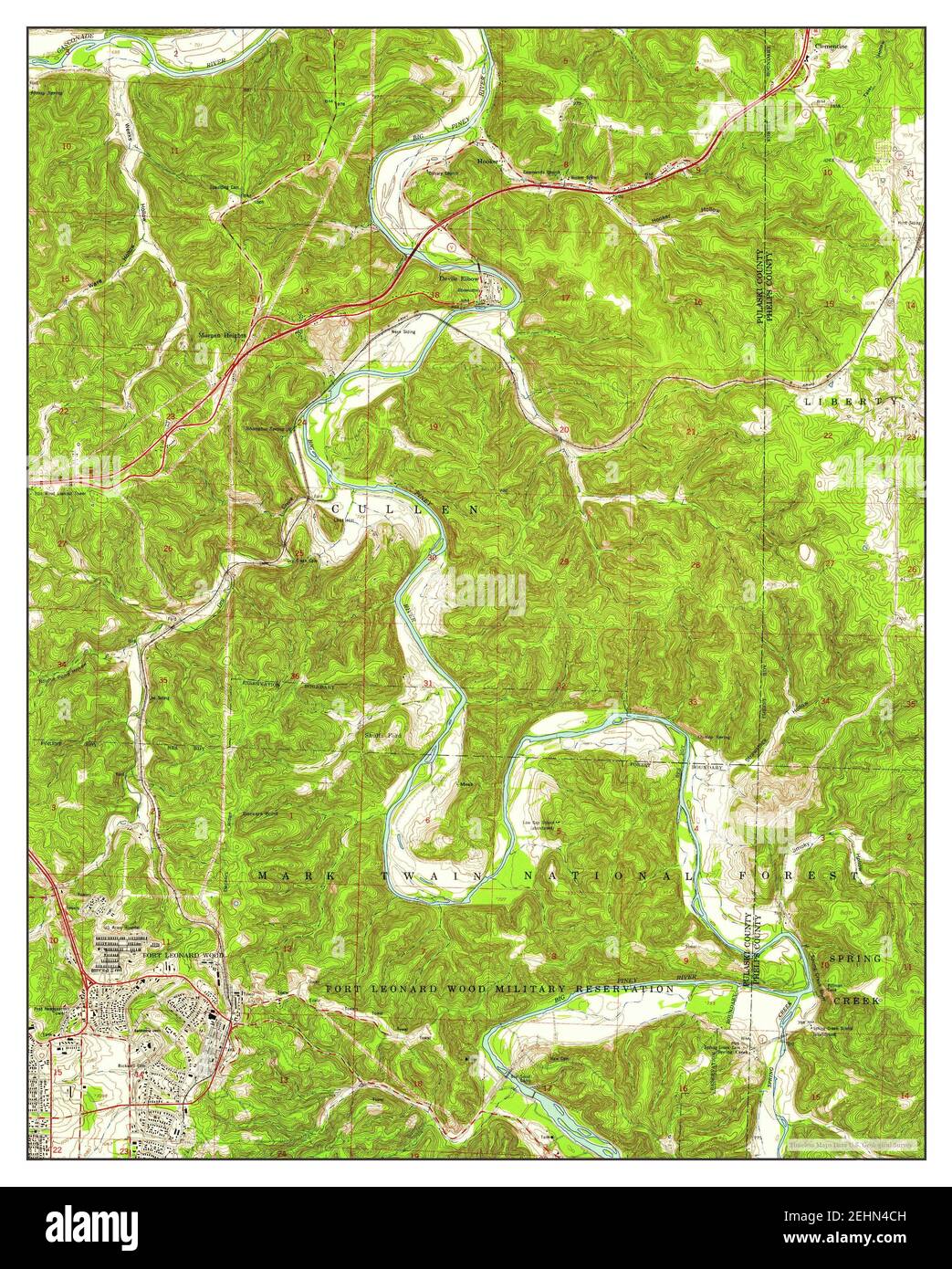 Devils Elbow, Missouri, map 1954, 124000, United States of America by