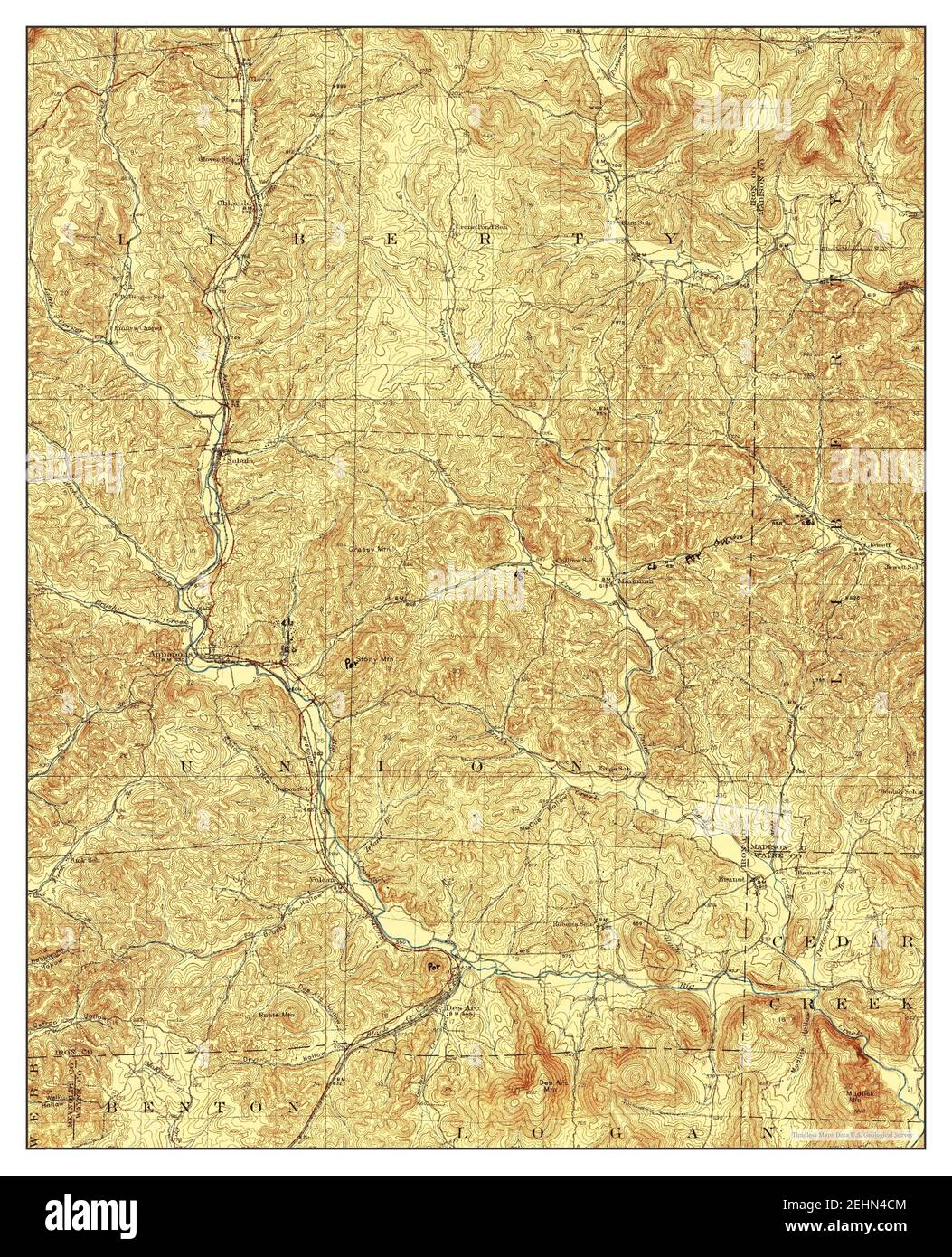 Des Arc, Missouri, map 1929, 162500, United States of America by