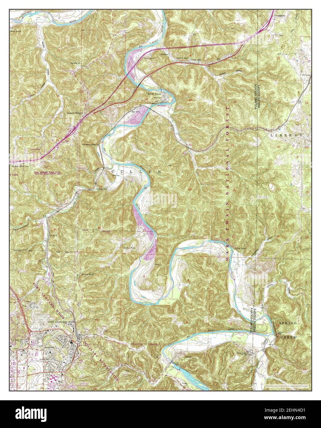 Devils Elbow, Missouri, map 1954, 124000, United States of America by