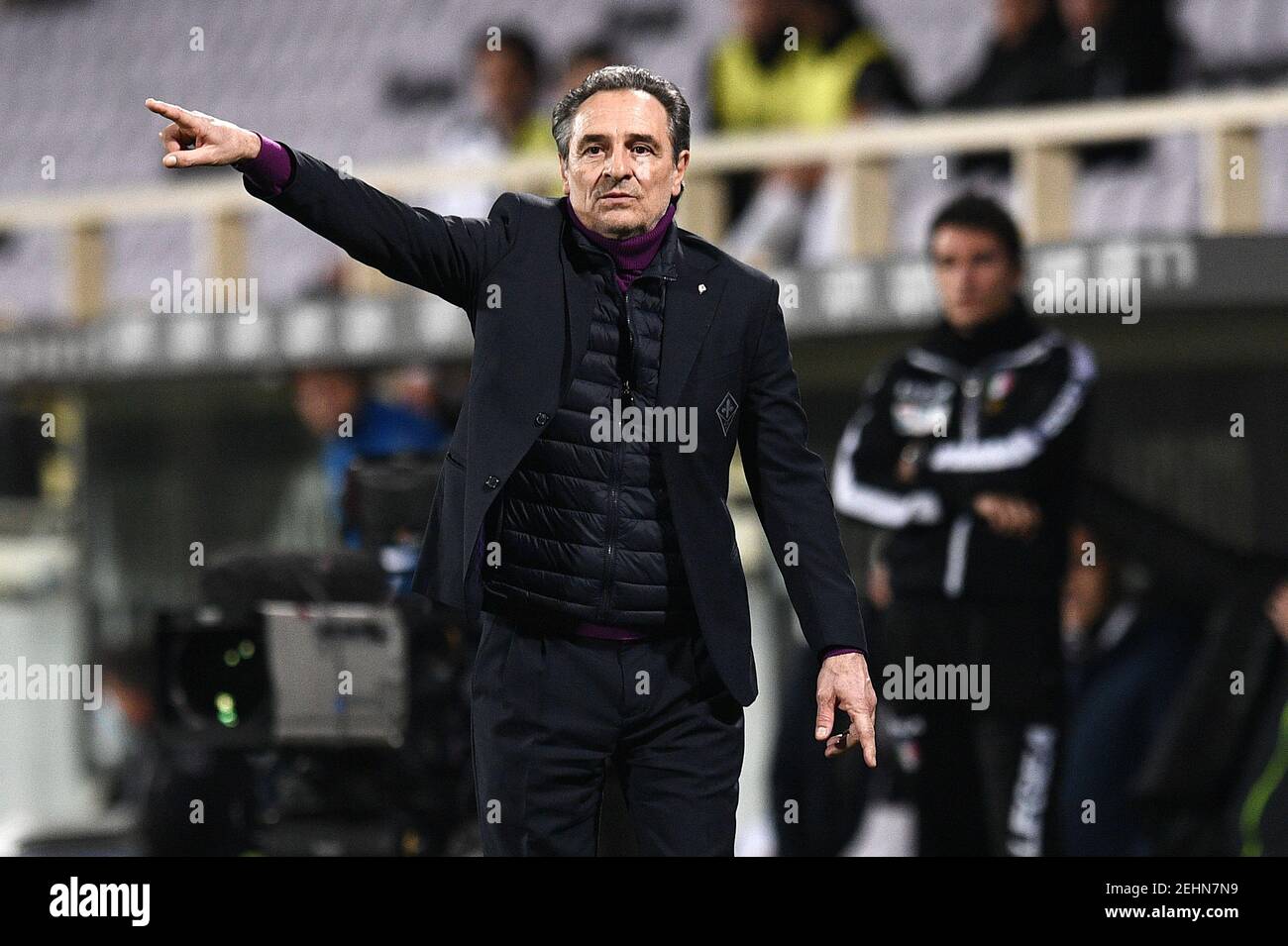 Cesare Prandelli coach of ACF Fiorentina gestures during ACF Fiorentina