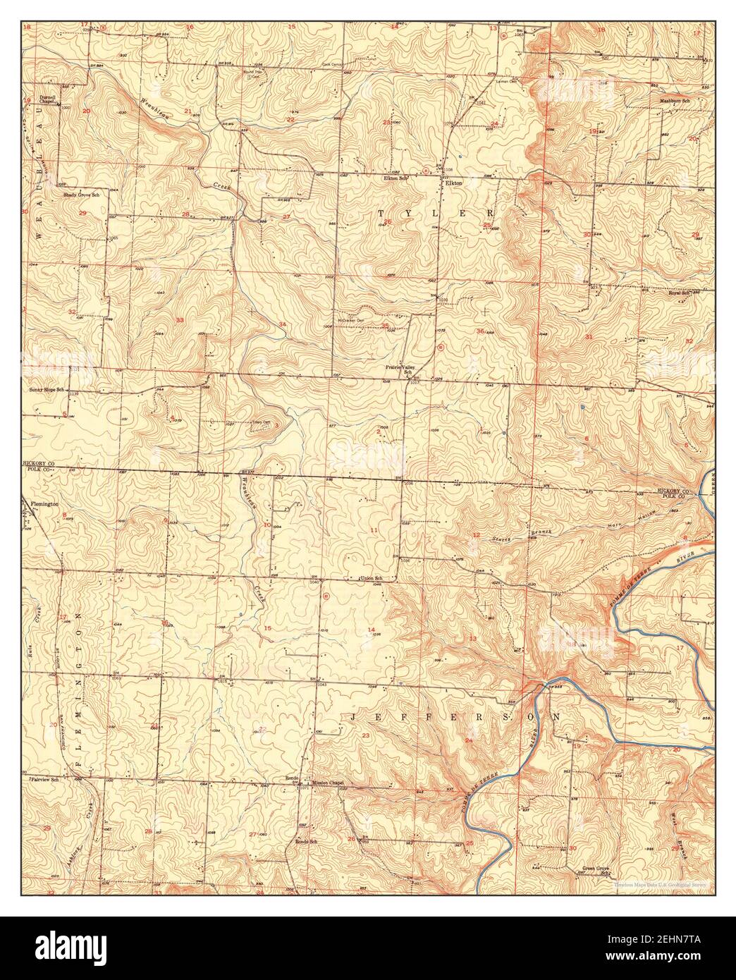 Elkton, Missouri, map 1950, 124000, United States of America by