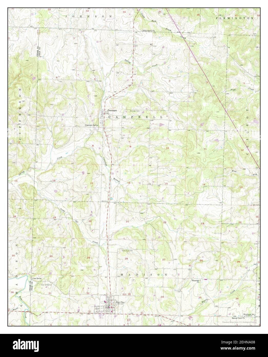 Fair Play, Missouri, map 1956, 124000, United States of America by