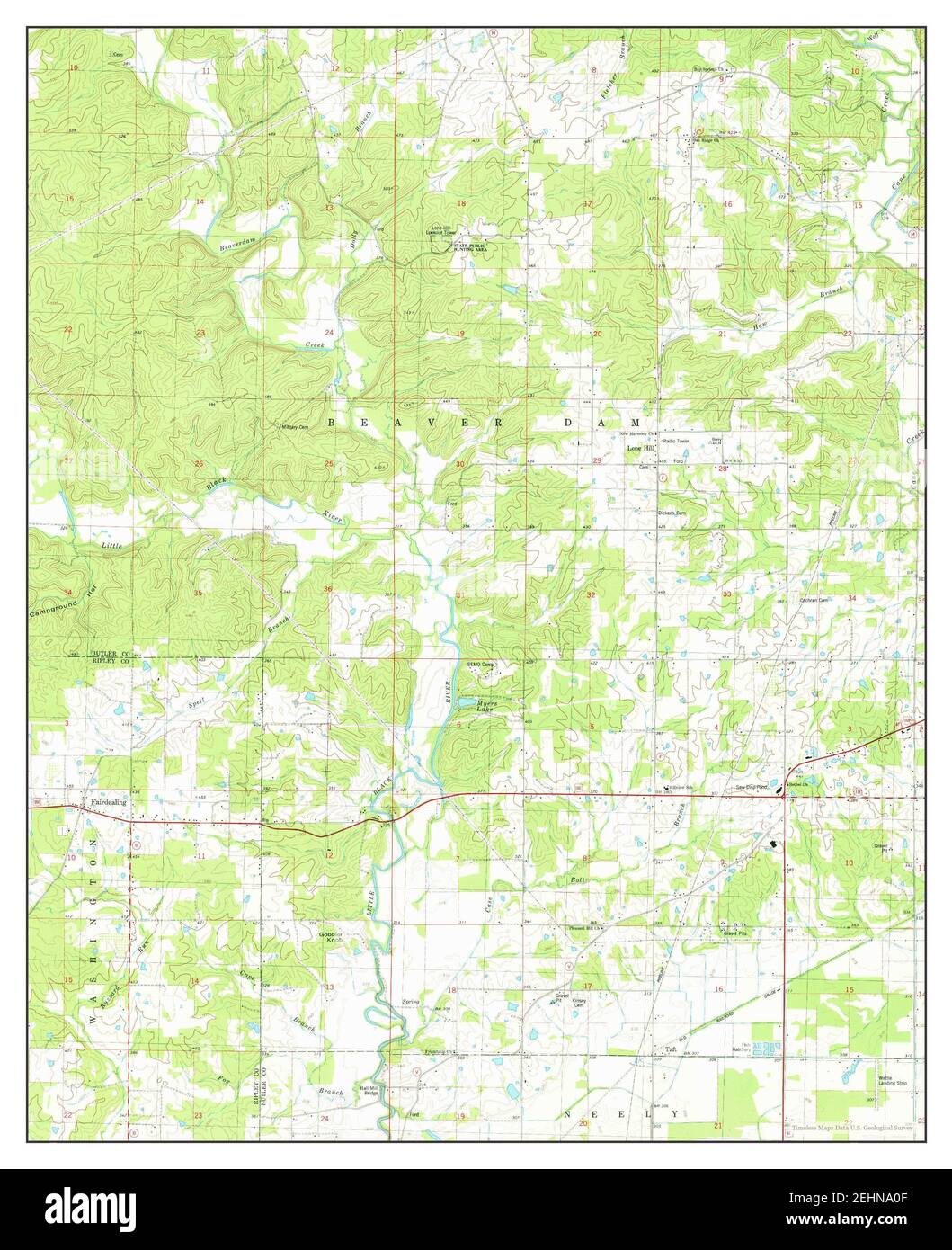 Fairdealing, Missouri, map 1979, 124000, United States of America by