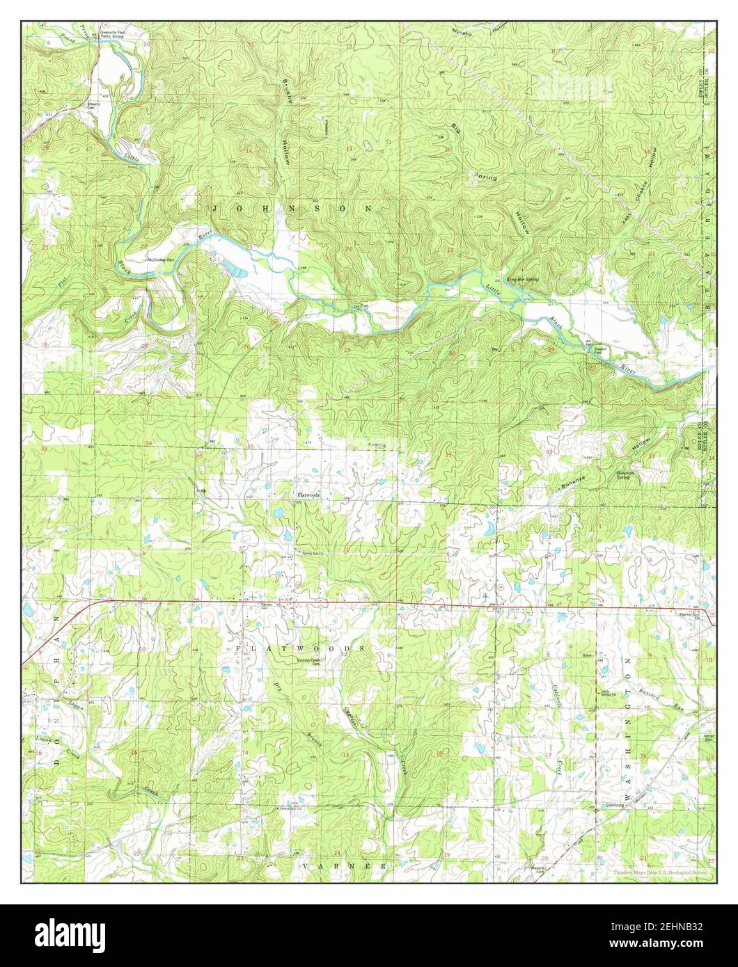 Flatwoods, Missouri, map 1979, 124000, United States of America by