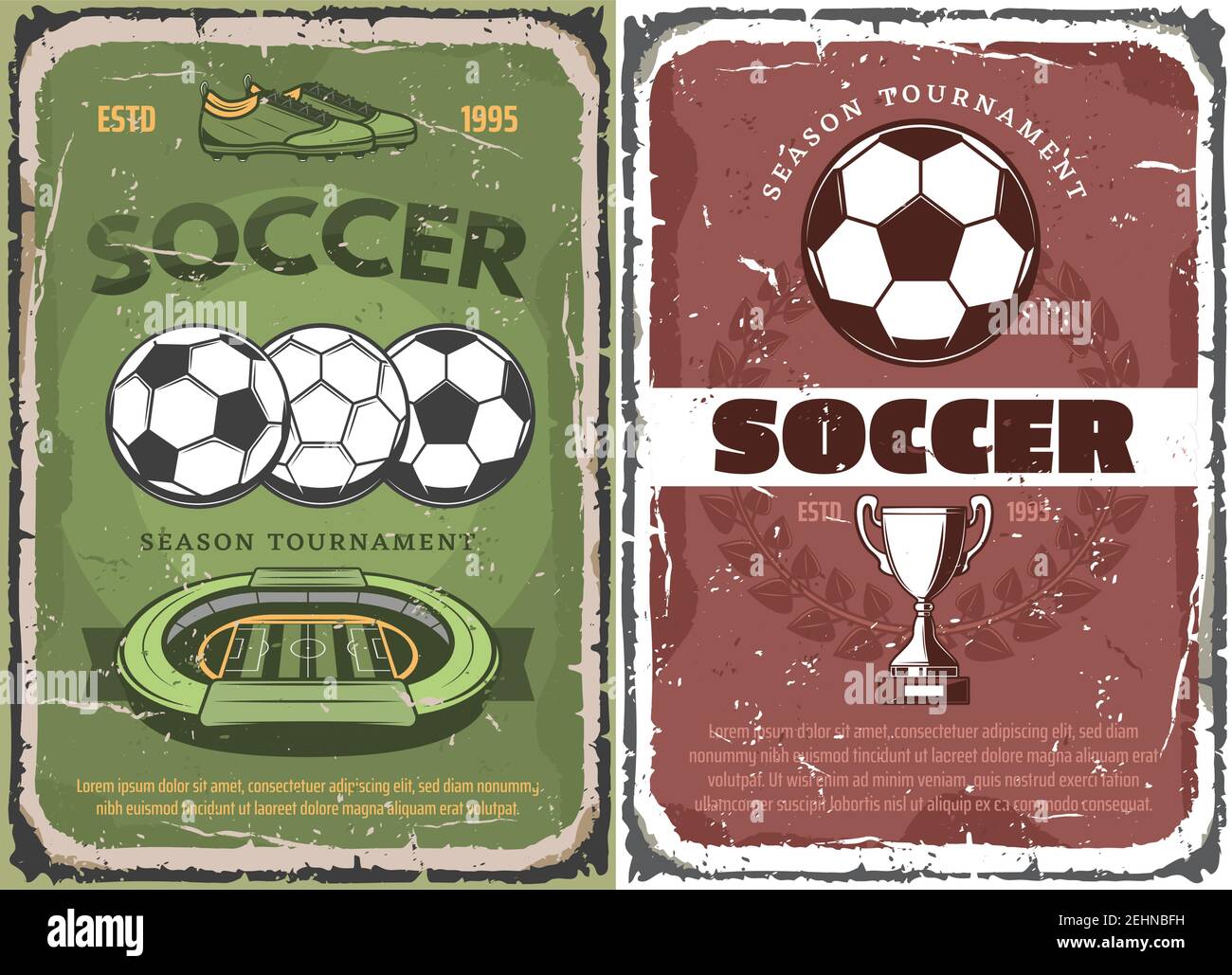 Vintage football posters Stock Vector Images Alamy