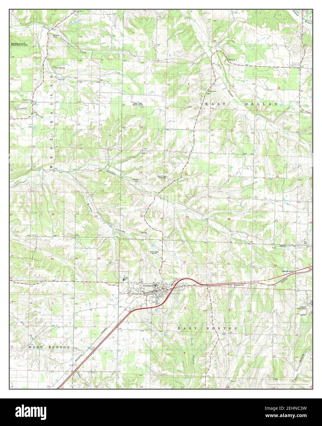 Fordland, Missouri, map 1982, 124000, United States of America by