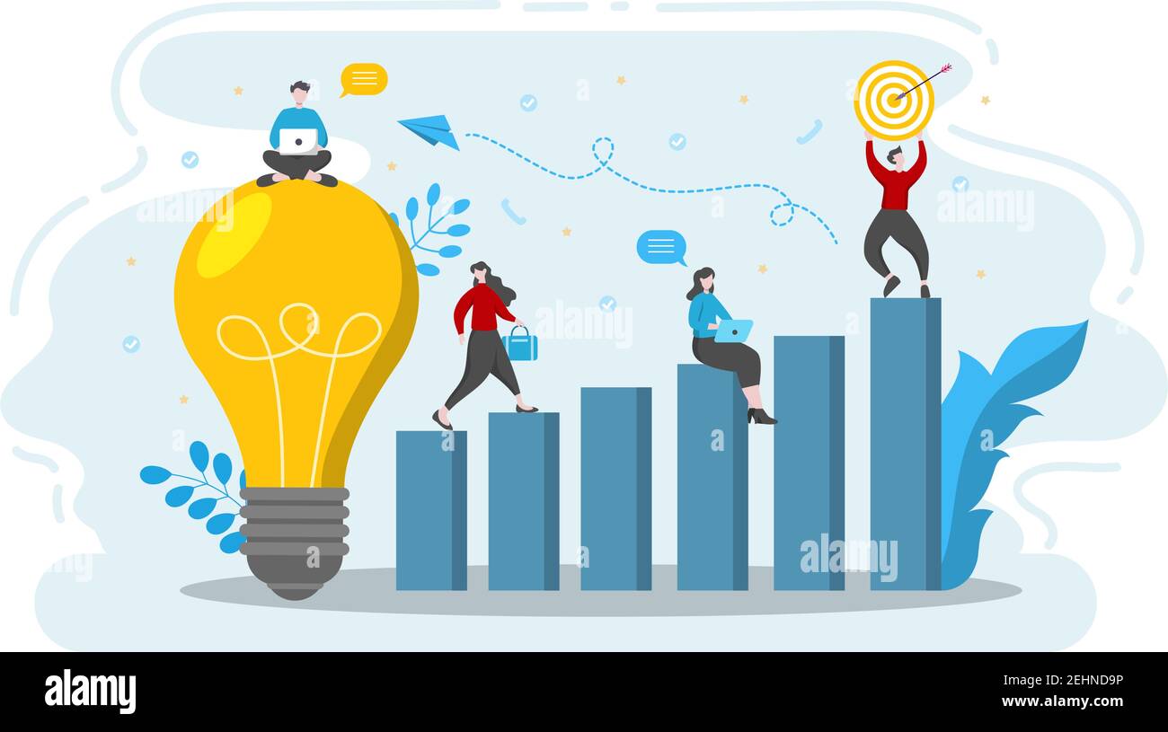 Startup Flat Illustration of business Development process, Innovation ...