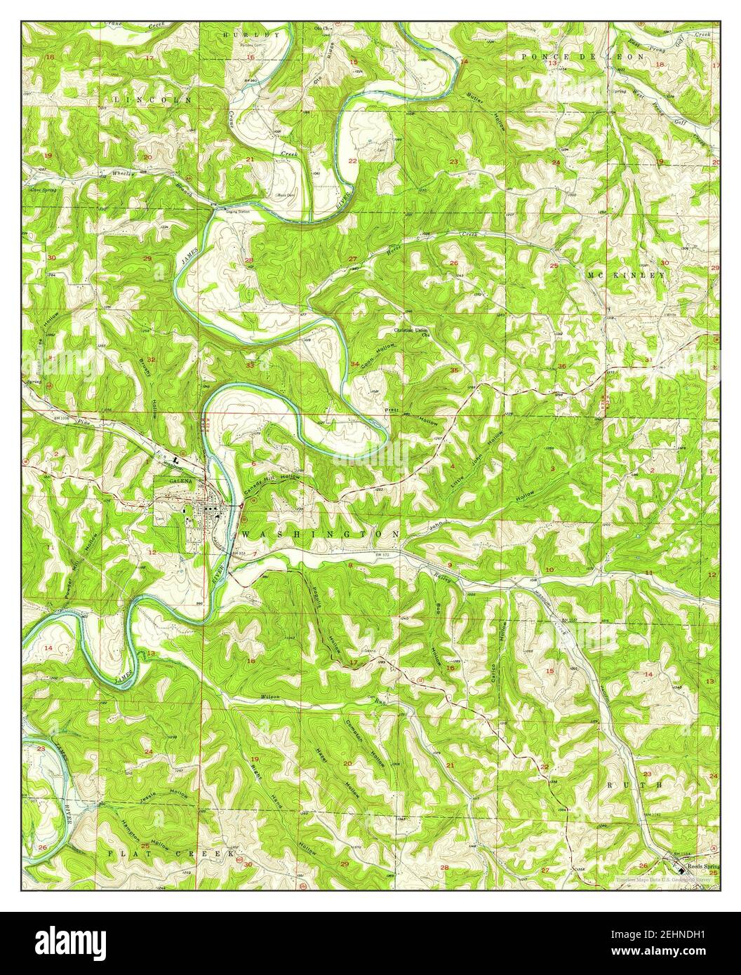 Galena, Missouri, map 1956, 124000, United States of America by
