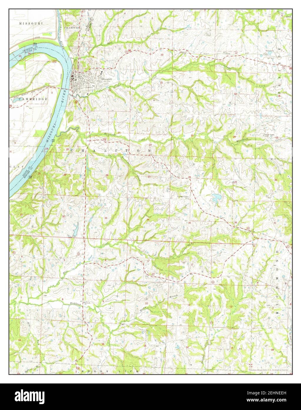 Glasgow, Missouri, map 1971, 124000, United States of America by